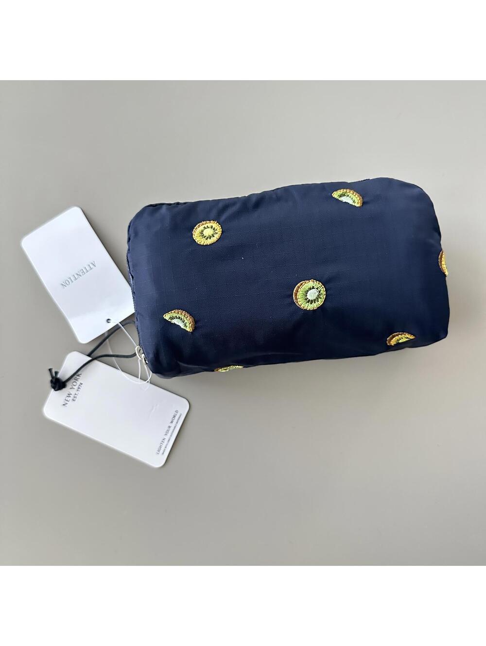 Lesportsac Kiwi Embroidery Rectangular Cosmetic Bag NWT